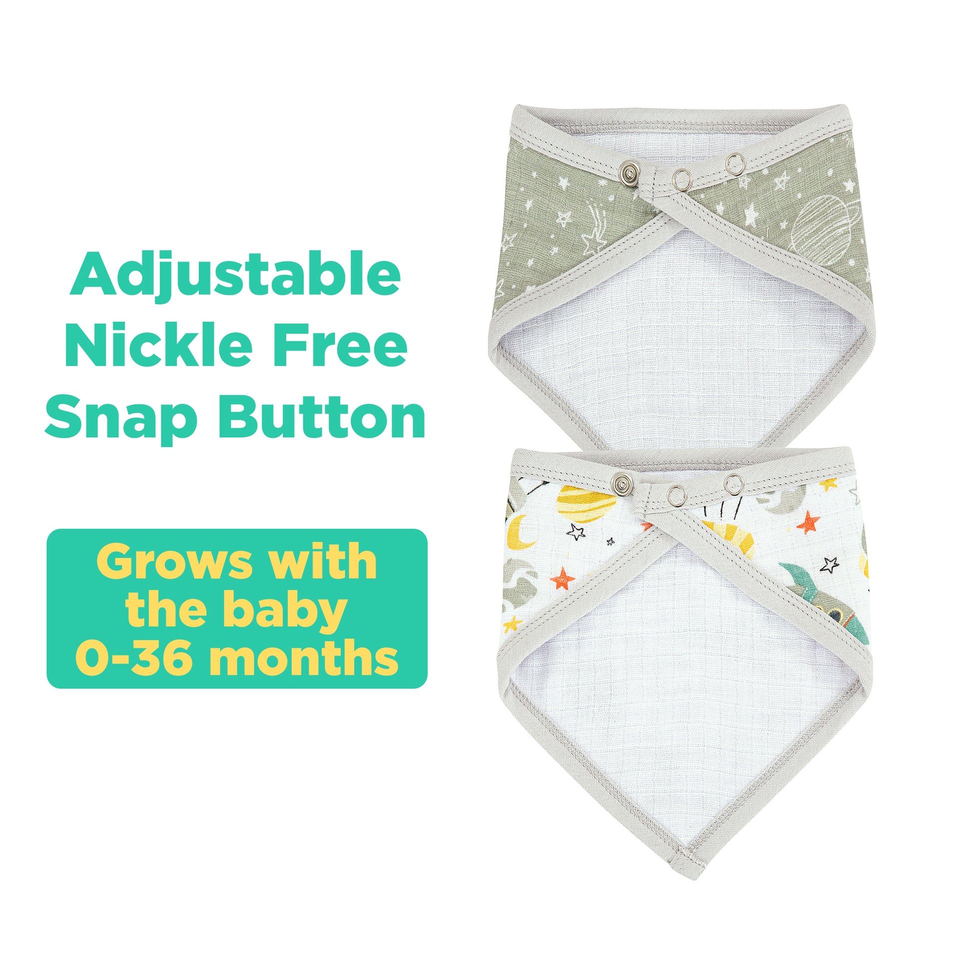 Muslin Bandana Bibs - Pack of 4's - Gimme Some Space - Dreams & Dimples