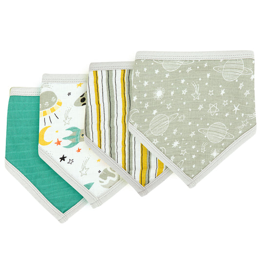 Muslin Bandana Bibs - Pack of 4's - Gimme Some Space - Dreams & Dimples