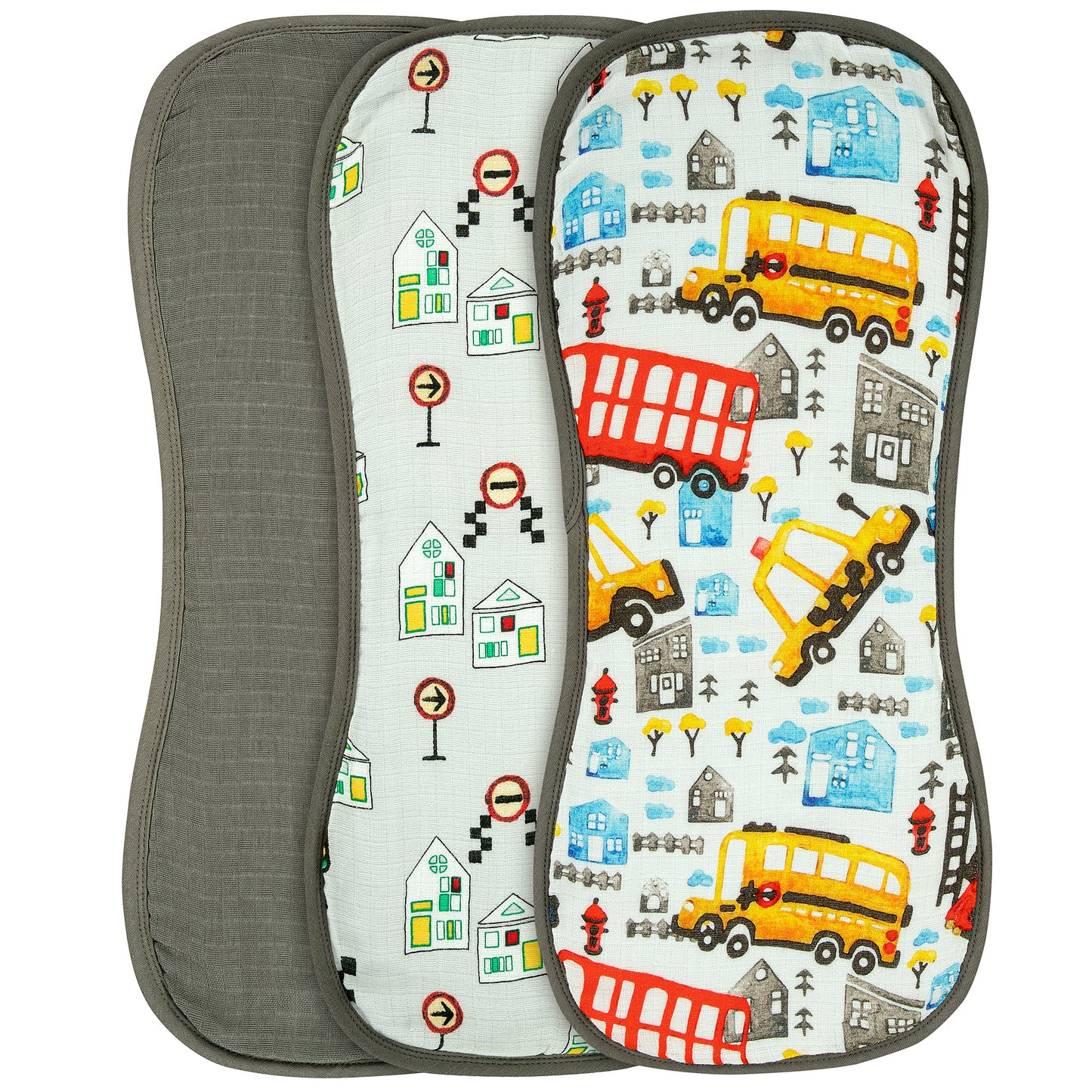 Burp Cloths - Pack of 3's - On The Road - Dreams & Dimples