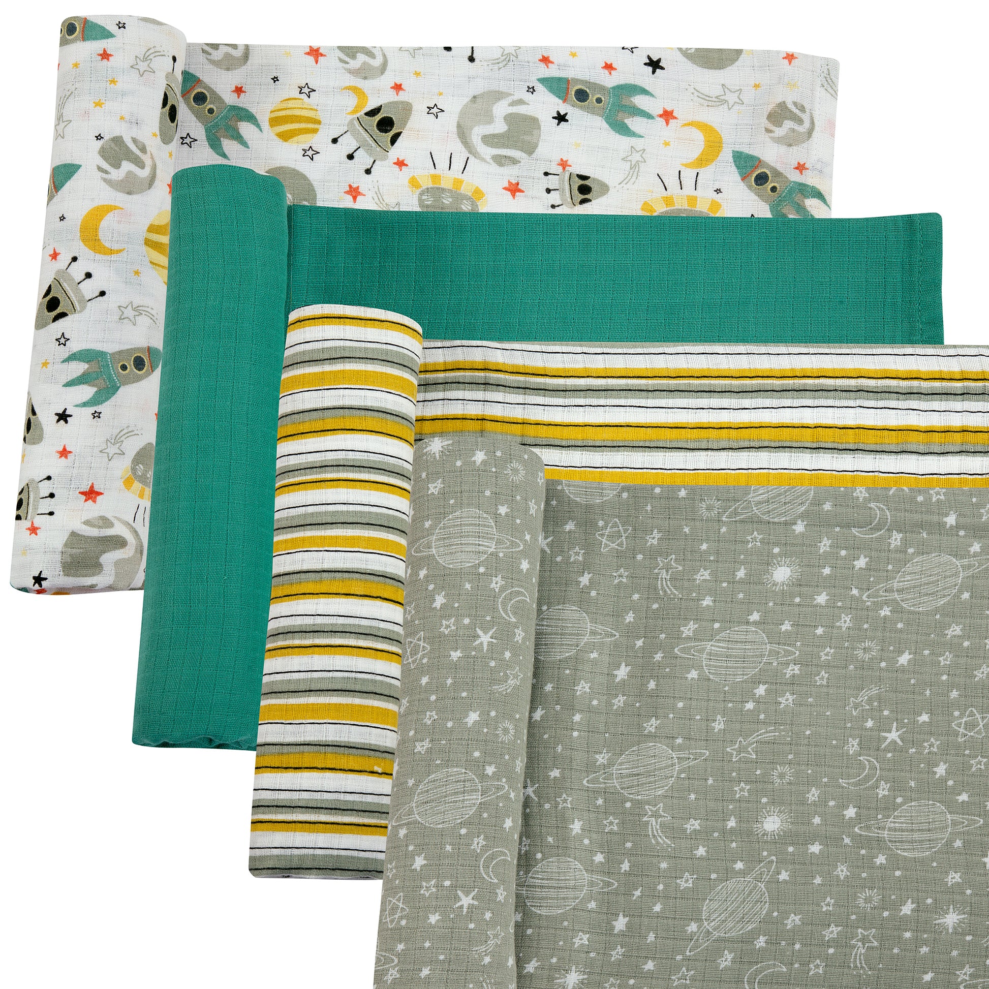 Muslin Swaddles - Pack of 4's - Gimme Some Space - Dreams & Dimples