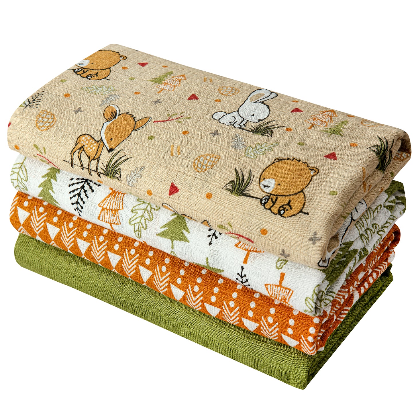 Muslin Swaddles - Pack of 4's - Into the Jungle - Dreams & Dimples