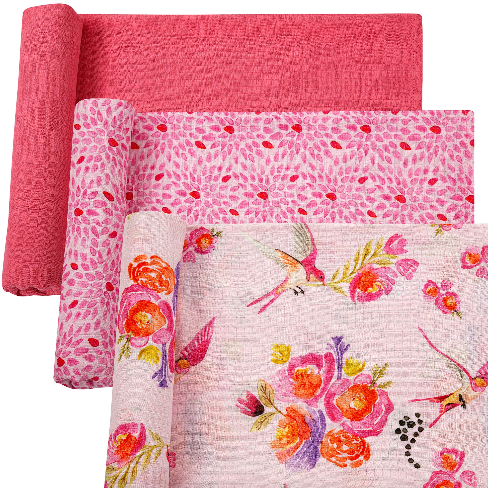 Muslin Swaddles - Pack of 3's - Humming Bird - Dreams & Dimples