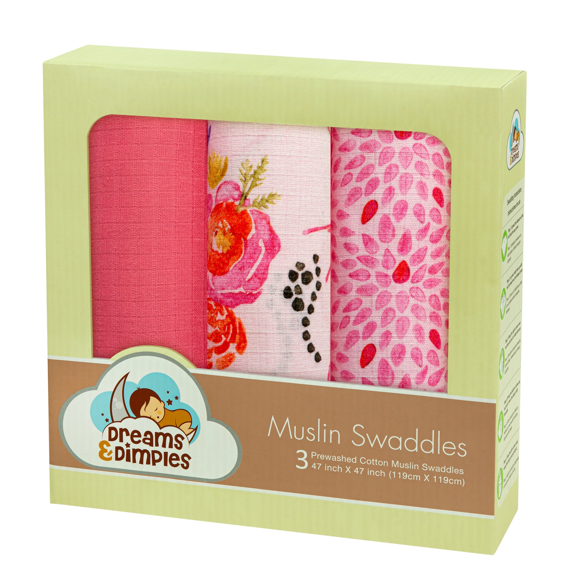 Muslin Swaddles - Pack of 3's - Humming Bird - Dreams & Dimples