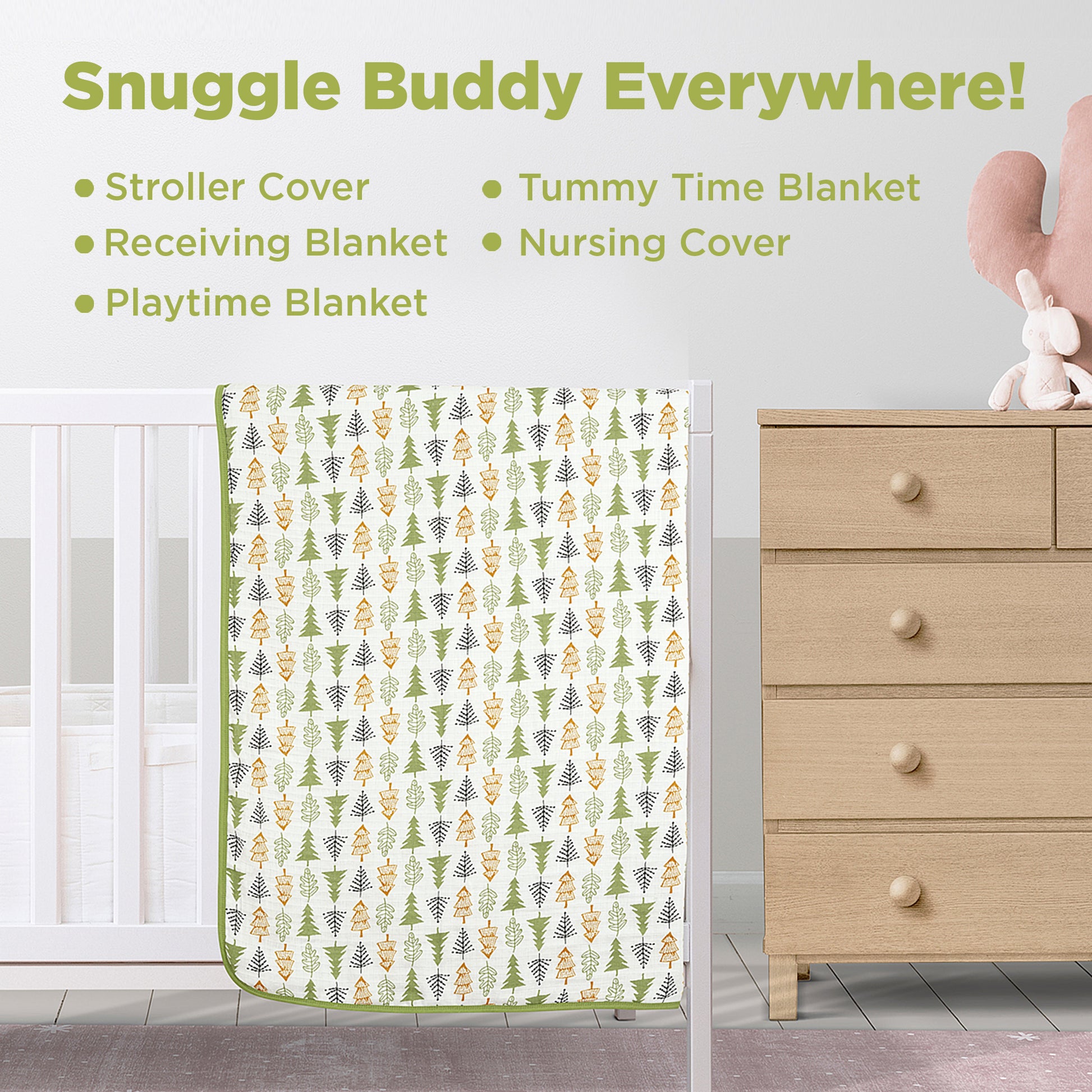 Muslin Stroller Blanket - 4 layered super soft - Into the Jungle - Dreams & Dimples