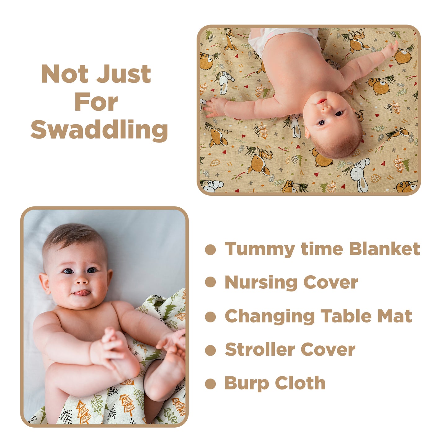 Muslin Swaddles - Pack of 4's - Into the Jungle - Dreams & Dimples