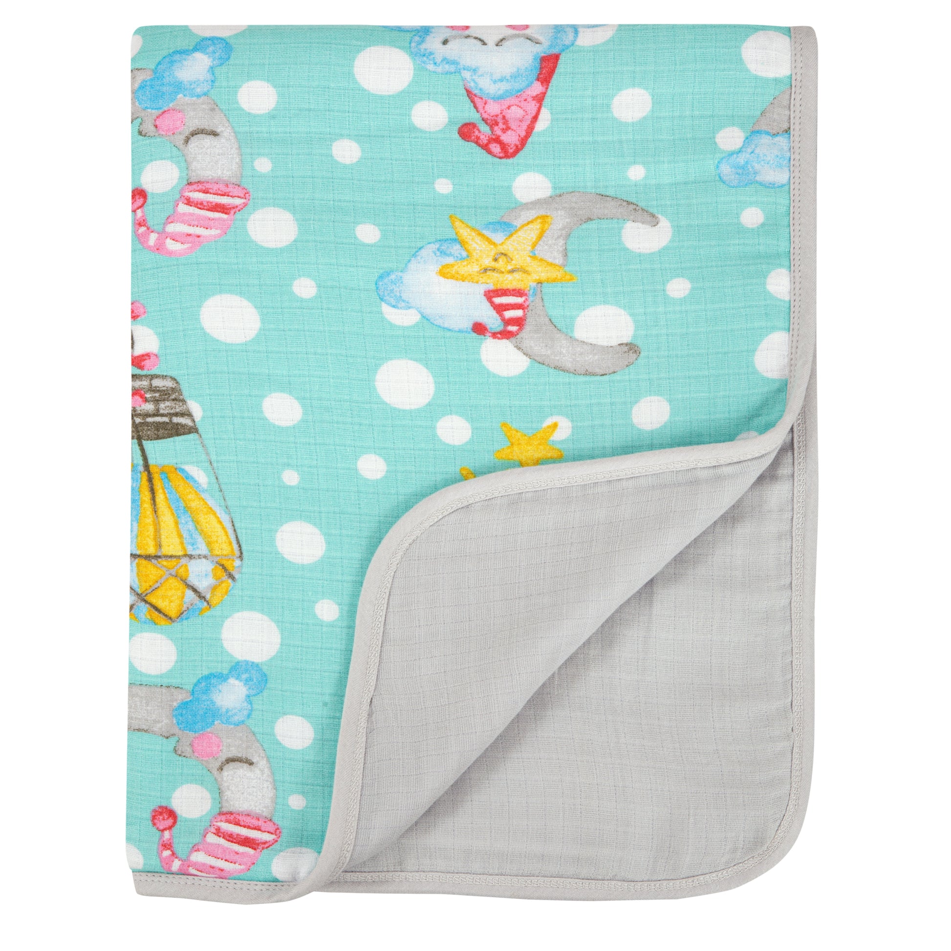 Muslin Stroller Blanket - 4 layered super soft - Dream World - Dreams & Dimples